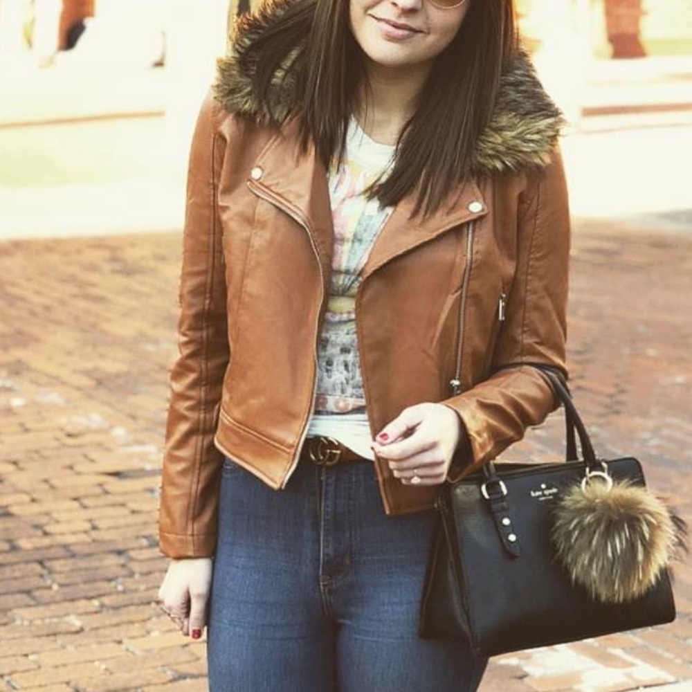 Faux Fur Leather Jacket